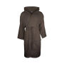 T1-Bvelour Velour Bathrobe Hooded - Taupe