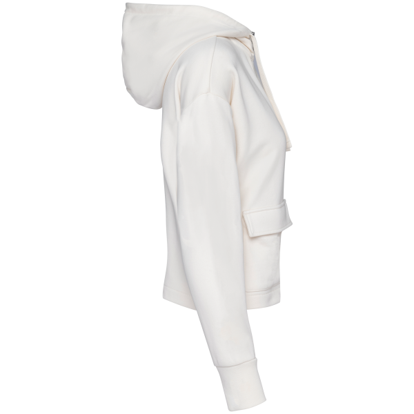 Ecologische sweatvest met capuchon French Terry Ivory XS Ecologische sweatvest met capuchon French Terry Ivory XS