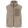 Ecologische uniseks bodywarmer van sherpa Wet Sand / Driftwood XXL