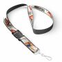 Afneembare polyester keycord met gesublimeerde satijnen overlay