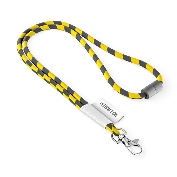 Polyester 2-kleurige koord-lanyard met full color label Polyester 2-kleurige koord-lanyard met full color label