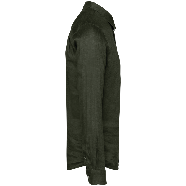 Chemise en lin homme Organic Khaki XS Chemise en lin homme Organic Khaki XS