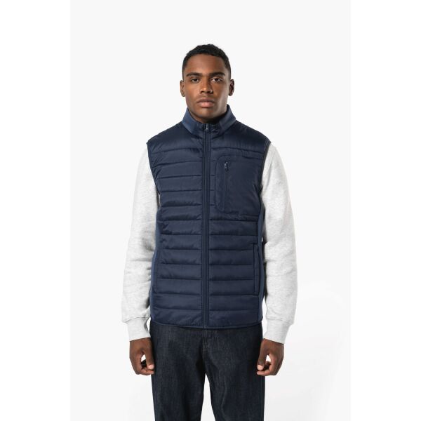 Herenbodywarmer in twee stoffen Black / Dark Grey Heather XS Herenbodywarmer in twee stoffen Black / Dark Grey Heather XS