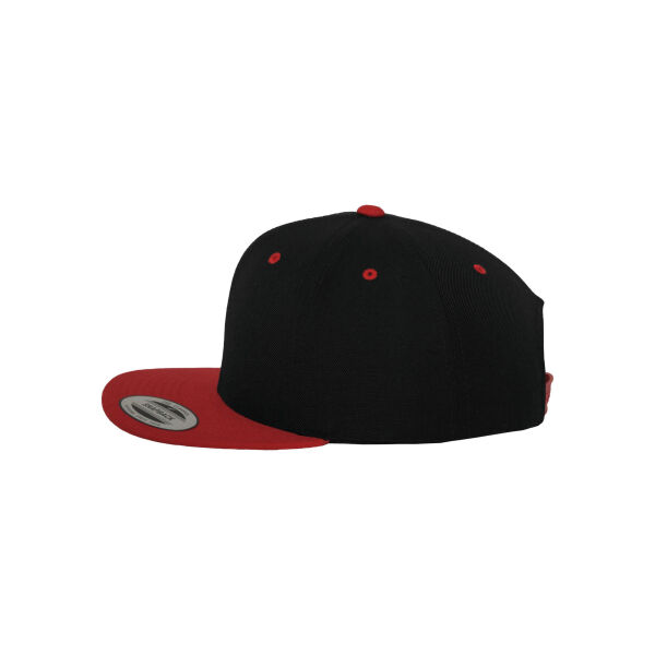 Zweifarbige Classic Snapback Cap BLACK / RED One Size