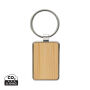 RCS gerecycled zinc alloy rechthoekige sleutelhanger, zilver, bruin