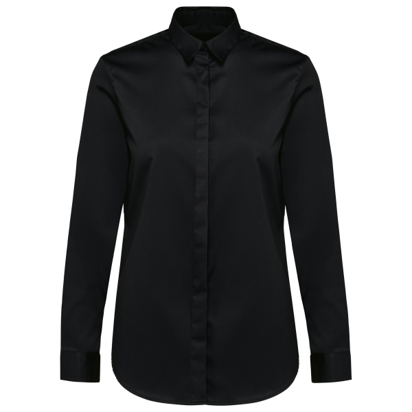 Damesoverhemd van twill met lange mouwen