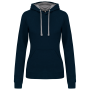 Damessweater met capuchon in contrasterende kleur Navy / Fine Grey L