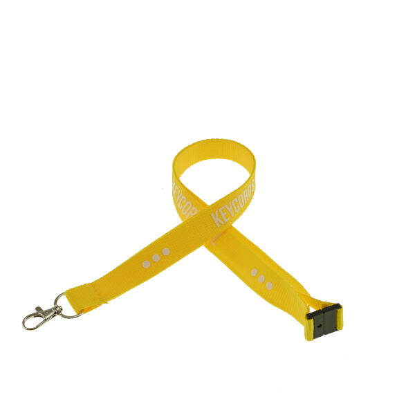 Keycord met safety clip - geel