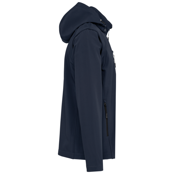 3-laags uniseks softshelljas met afneembare capuchon en mouwen Navy M 3-laags uniseks softshelljas met afneembare capuchon en mouwen Navy M