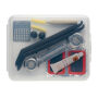 Fietsreparatieset compact, transparant, zwart