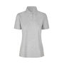 Poloshirt | biologisch kantoen| dames - Lichtgrijs gemêleerd, S