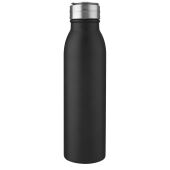 Harper 700 ml roestvrijstalen drinkfles met metalen lus - Zwart