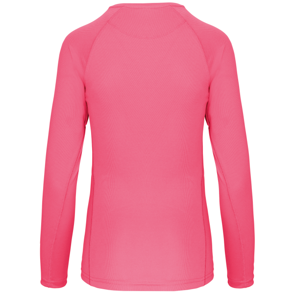 Ladies' long-sleeved sports T-shirt Fluorescent Pink XL Ladies' long-sleeved sports T-shirt Fluorescent Pink XL