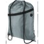 Oriole RPET-tas met trekkoord en voorvak met ritssluiting, 5 liter - Grijs