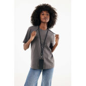 CarryLoop RCS rPET verstelbare lanyard met telefoonhouder, zwart