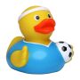 Squeaky duck soccer player - multicoloured