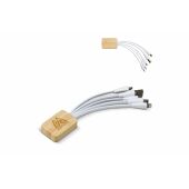 Oplaadkabel bamboe met R-PET - Wit