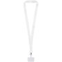 Addie sublimatie RPET-lanyard met telefoonhouder en veiligheidssluiting - Wit/Wit - 10mm