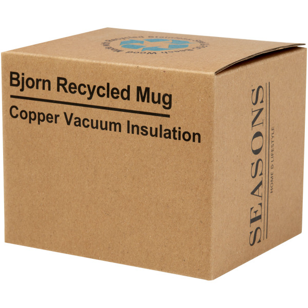Bjorn 360 ml RCS certified recycled stainless steel mug with copper vacuum insulation - Solid black