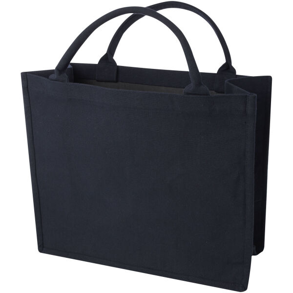 Page 500 g/m² Aware™ recycled book tote bag - Navy