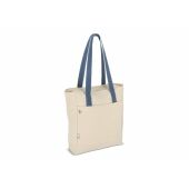InSideOut Reuuz Canvas Draagtas 33 x 42 x 10 cm - Ecru / Grijs - blauw