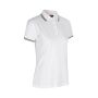 Contrast poloshirt | stretch | dames - Wit, 4XL