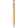Bamboe en kunststof balpen Claire fuchsia