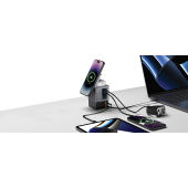 Urban Vitamin Sacramento 105W GaN lader, uittrekbare kabels, grijs, zwart