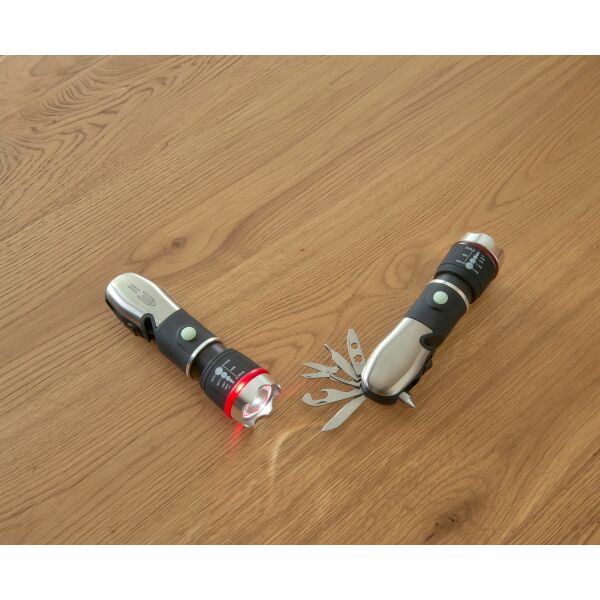 Metalen 8-in-1 zaklamp Amayah zwart Metalen 8-in-1 zaklamp Amayah zwart