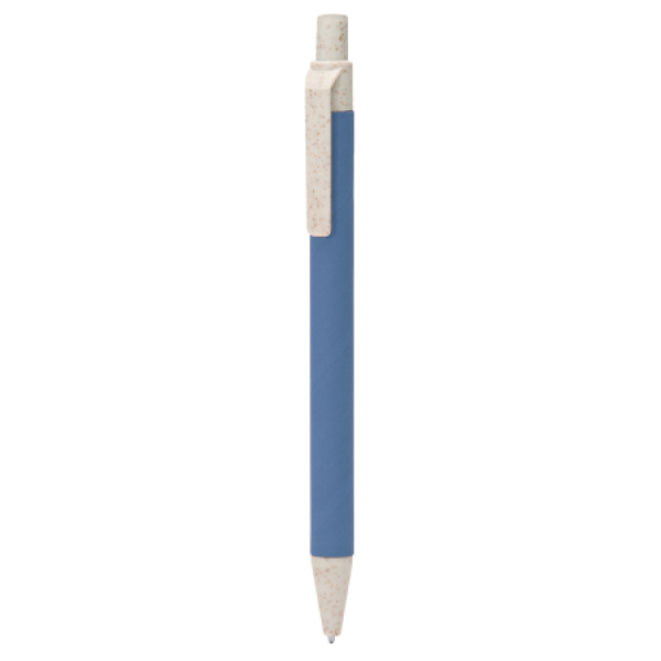 GROVE balpen van gerecycled karton - donkerblauw/wit GROVE balpen van gerecycled karton - donkerblauw/wit