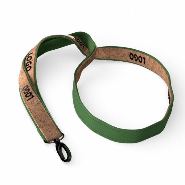 Zeefdruk lanyard van kurk en polyester Zeefdruk lanyard van kurk en polyester