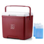 Brisby Koelbox - Frigobox - 13L - Rood - Tot maximaal 40 uur isolatie - Incl. 2 dikke koelelementen van 450ml - Temperatuur veilige sluiting - Nieuw ontwerp met koelelement vergrendeld in deksel