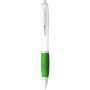 Nash balpen met witte houder en gekleurde grip (blauwe inkt) - Wit/Lime