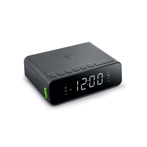 M-175 | Muse FM dual alarm clock radio wireless phone charging 5W