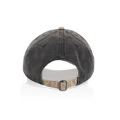 BEAU AWARE™ Washed 6 panel 270gsm cotton twill two tone cap, zwart BEAU AWARE™ Washed 6 panel 270gsm cotton twill two tone cap, zwart