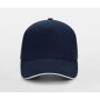ULTIMATE 5 PANEL CAP SANDWICH PEAK, FRENCH NAVY/WHITE, One size, BEECHFIELD