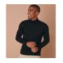 MEN'S ROLL NECK JUMPER, BLACK, L, HENBURY