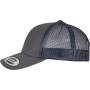 Tweekleurige Retro Truckerpet Charcoal / Navy One Size