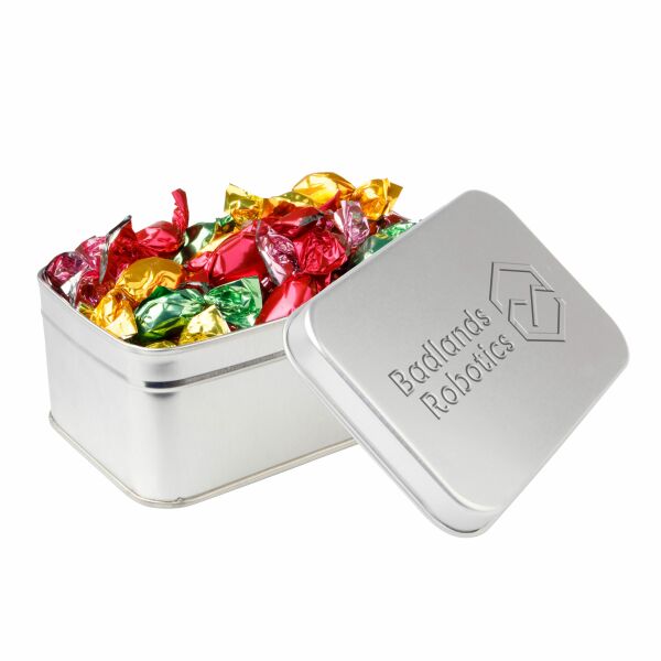 Rechthoekig blik met embossing Zilver Metallic sweets Rechthoekig blik met embossing Zilver Metallic sweets