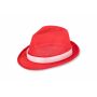 Polyester hoed met band - Rood