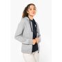 Damessweater met rits en capuchon in contrasterende kleur Black / Fine Grey S