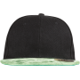 Bronx glitter snapbackpet met platte klep Black / Green One Size