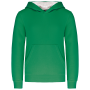 Kinder Sweater met gecontrasteerde capuchon Light Kelly Green / White 8/10 jaar Kinder Sweater met gecontrasteerde capuchon Light Kelly Green / White 8/10 jaar