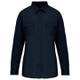 Damesoverhemd safari lange mouwen Navy S