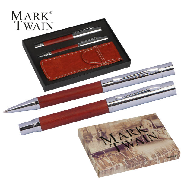 Mark Twain schrijfset met etui