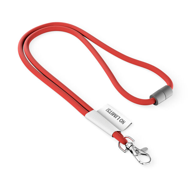 Polyester 2-kleurige koord-lanyard met full color label Polyester 2-kleurige koord-lanyard met full color label
