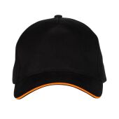 5 PANEL CAP, BLACK/ORANGE, One size, BLACK&MATCH