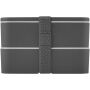 MIYO 700+700 ml dubbellaagse lunchbox - Grijs/Grijs/Grijs