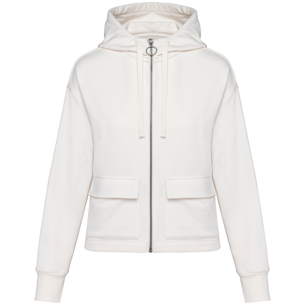 Ecologische sweatvest met capuchon French Terry Ivory XS Ecologische sweatvest met capuchon French Terry Ivory XS