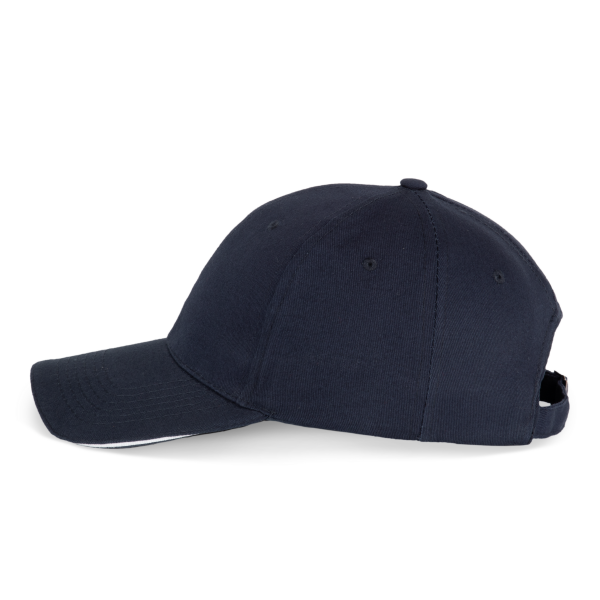 6-Panel-Kappe mit Kontrast-Sandwichschirm Navy / White One Size 6-Panel-Kappe mit Kontrast-Sandwichschirm Navy / White One Size